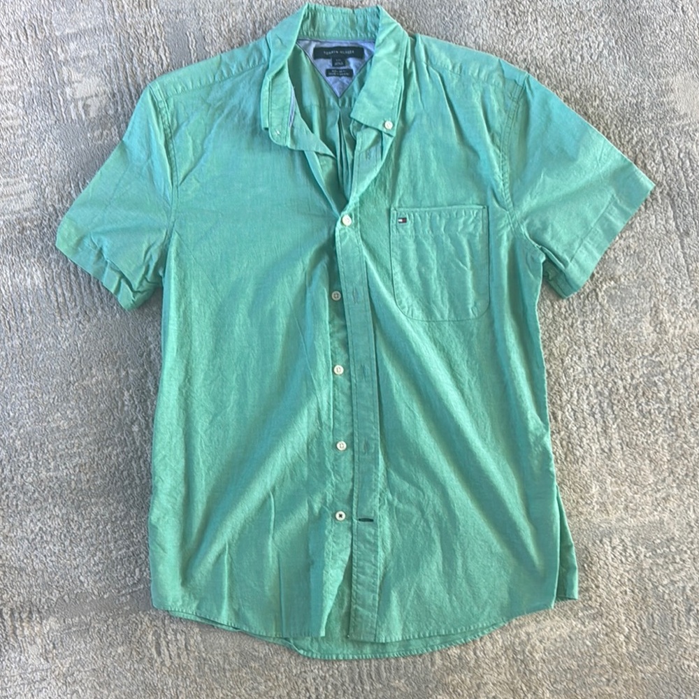 Tommy Hilfiger Green Casual Button Down Shirt